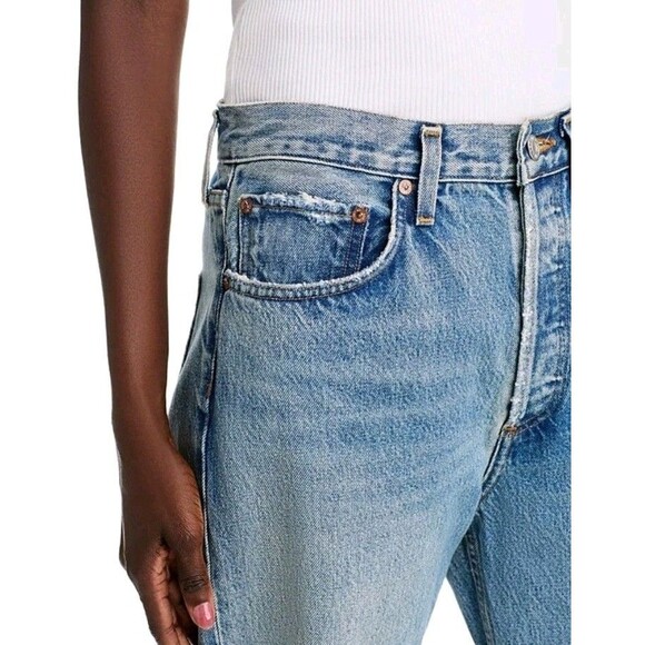 Agolde Kelly Jeans Backdrop Blue Size 27 Straight Distressed NWT New - Picture 9 of 13